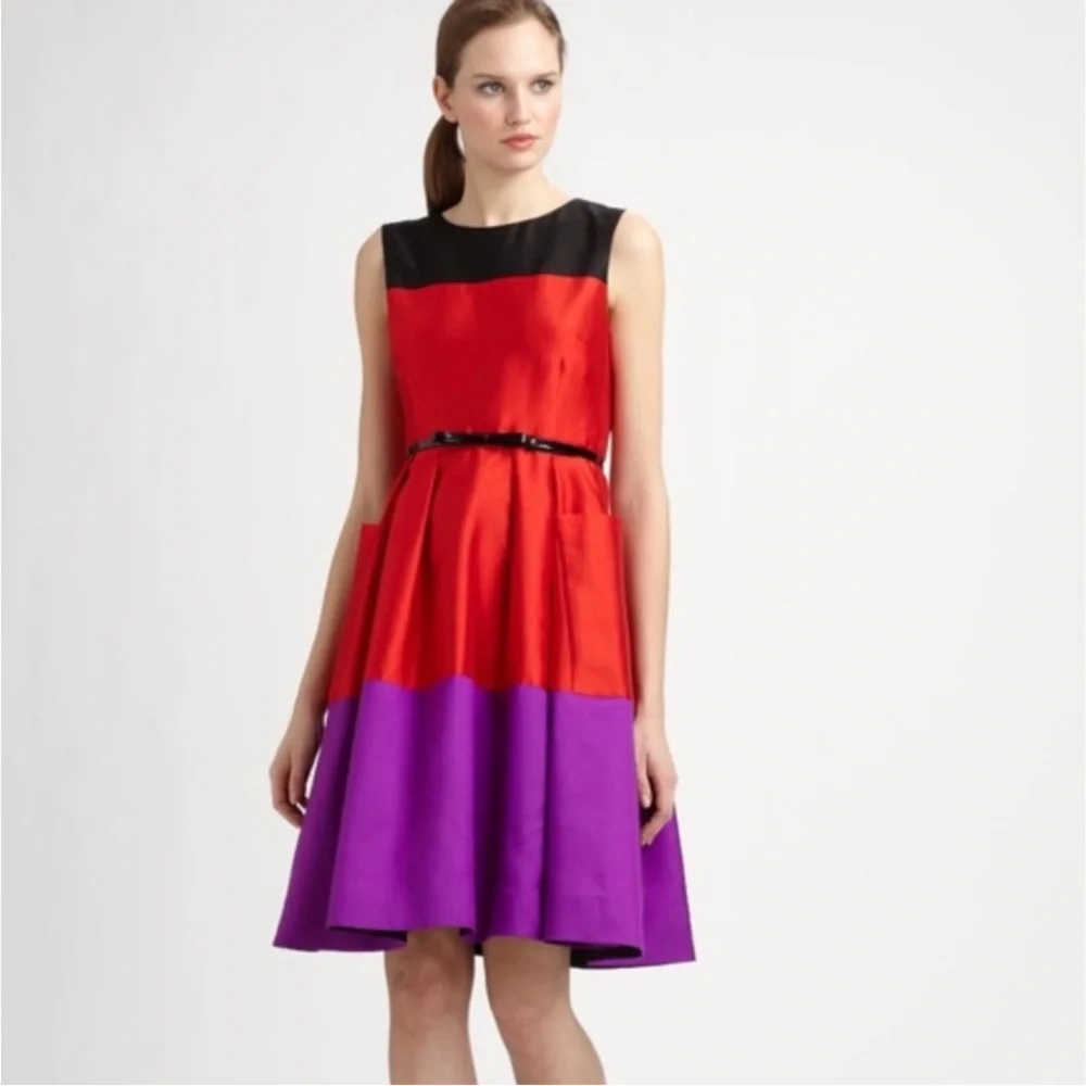 NWT Kate Spade Fit and Flare Colorblock Dress Sz 14 Zahara in play the wild card